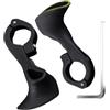 PACKOVE Manopole per Manubrio Mountain Bike in Pa Nylon Nero Impugnatura Confortevole e Installazione Semplice, 1 Paio di Appendici Fluorescenti per Ciclismo su Strada e Montagna