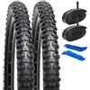 YunSCM 2PCS Pieghevole 26 Pollici Pneumatici 26x2.30 ETRTO 56-559 e 26 Pollici Camera d' Aria AV32mm compatibile Bicicletta 26x2.25 26x2.30 26x2.35 pneumatici e Camera d'aria