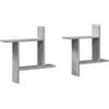vidaXL Mensole a Muro 2pz Grigio Cemento 50x12x50 cm in Truciolato, scaffale a muro, scaffale espositivo, espositore a muro, scaffale pensile