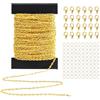 Siumir Catena Croce Acciaio Inossidabile 12 Metri Oro, con 100 Anelli e 30 Chiusure a Granchio, Kit Fai-da-Te per Creazione Gioielli Collane Bracciali