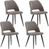 WAFTING Sedie da pranzo velluto a coste, spugna spessa, set 4,Marron