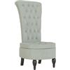 vidaXL Sedia con schienale alto, design in velluto grigio chiaro, stile moderno per ufficio o soggiorno, gambe in legno massello