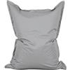 Lumaland Poltrona Sacco Pouf | Bean Bag grande XXL per interni & esterni | 140x180cm idrorepellente | Con rivestimento lavabile | Incl borsa interna ricaricabile con perle EPS da 380l [Grigio argento]