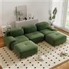 Yihomfy Divano angolare convertibile moderno da 298 cm con 2 pouf, divano modulare in velluto a coste a forma di U, divano compresso da 3 a 6 posti per soggiorno, seduta extra profonda, nessun montaggio