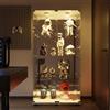 BestAlice Vetrina in vetro, armadietto da collezione con effetto specchio a LED e serratura, armadietto con 2 ante, 4 ripiani, cassetta di presentazione, mobili trasparenti per soggiorno bar, bianco