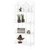 CLP Scaffale Rustico ANIKA in Ferro - Étagère Salvaspazio Richiudibile 4 Ripiani Forellati - Scaffale a Muro Decorativo Shabby Chic - Portafiori e Piante per Cucina o Soggiorno Bianco
