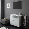 Kiamami Valentina - Mobile Bagno Bianco Lucido A Terra 85 Cm 3 Ante | Smeraldo