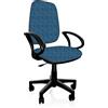 GALIZIA prjme GALIZIA PRIME Poltrona 3624 Sedia DATTILO Ufficio con Ruote, Altezza Regolabili, contatto permanente, BRACCIOLI, Portata 100kg CERTIFICATA 626 Gia' PREMONTATA (BLU JEANS, 3624 TESSUTO IGNIFUGO)
