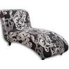 Generic Copri Chaise Longue Elasticizzato Senza Braccioli Stampa Moderna, Fodera Copertura Protettiva Traspirante per Soggiorno Camera da Letto Interno(Coffee Black)
