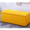 Generic Lussuosa panca ottomana in pelle gialla con scarpiera, mobiletto portaoggetti per estremità del letto, panca ribaltabile per sedile d'ingresso, panca angolare (60 x 40 x 40 cm)
