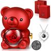 Hnustbo Rosa Eterna Stabilizzata con Collana I Love You, Rose Orso Originale Regalo per Donna Fidanzata Mamma Madre Nonna Moglie per San Valentino,Festa della Mamma,Compleanno,Natale