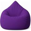 PATCH HOME Patchhome Pouf a forma di goccia con chiusura lampo ricaricabile - per interni ed esterni - con imbottitura in polistirolo - disponibile in 3 misure XL - altezza 105 cm, diametro 65 cm viola