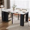 Muskel Isola cucina allungabile con vano portaoggetti, tavolo da bar espandibile 133-202 cm, tavolo da cucina per 2-6 persone, con cassetti e scomparti, carrello da cucina con ruote (nero-B)