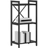 vidaXL Libreria Rovere Nero 40 x 30 x 85 cm Legno multistrato, Libreria Industriale Moderna, Scaffale a più livelli, Mobile Decorativo per Organizzare Casa