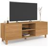 IDMarket - Mobile TV JULIE 140 cm con 2 ante a doghe color rovere