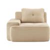 NuvlaGu Divano modulare a 1 posto con cuscino, in velluto a coste con schiuma fredda 32D, seduta bassa, fondo antiscivolo, beige