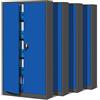 Jan Nowak Set di 4 Armadio da Ufficio C001 Archivio per Officina in Metallo Verniciato a polvere Chiudibile 185 cm x 90 cm x 40 cm (Antracite-Blu)