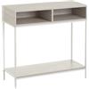 LOLAhome Lola Home - Consolle ausiliarie Nordic metallo bianco e legno, 75x30x80 cm