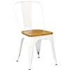 Totò Piccinni Sedia Industry in Metallo Design Industriale (1 Sedia, Wood/Bianco)
