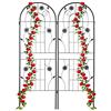 Relaxdays Grigliati per Rampicanti, Set da 2, HxL 150 x 50 cm, Supporti in Metallo per Piante, Tralicci a Incastro, Nero