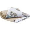Medi Partners Coperta per Neonata Copertina Neonato per lettino - 100% Cotone 75x100cm naturale Blanket Neonati Invernale Estate Bifacciale Carrozzina Bambino (Zoo Alla Menta Con Waffle Grigio)