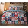 Rapport Home Rapport Set copripiumino matrimoniale reversibile in microfibra, con calendario dell'Avvento natalizio, set di biancheria da letto multicolore