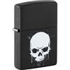Zippo Accendino antivento a goccia con teschio, stampa colorata, ricaricabile, design antivento, confezione regalo, prodotto negli Stati Uniti, colore nero opaco (nero opaco)