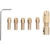 Marhynchus Pinza per Trapano Elettrico Piccola, Set di Micro Mandrini per Trapano a 4 Griffe in Ottone da 0,5 a 3,0 Mm, Pinza da 7 Pezzi per Levigatura e Lucidatura, per Utenti di Mini Elettrico e