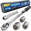 S&R Chiave dinamometrica 1/2 ' da 56 cm (40-210 Nm) con Prolunga 12.5 cm e 3 Adattatori Bussole 17-19 - 21 mm per Auto. Set Chiave Professionale con Alta Precisione di Regolazione del ± 4%.