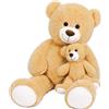 SNOWOLF FamilyBears Orsacchiotto di peluche grande orsacchiotto giocattolo per bambini fidanzata (marrone chiaro, 100 cm)