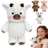 STOAT Highland Cow Peluche, realistica mucca highland peluche, morbido animale di peluche per adulti, decorazione fattoria, regalo per amanti degli animali (bianco)