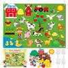 WATINC Felt Farm Story Board Set 3.5Ft 38Pcs Animali Domestici in età prescolare Narrazione Tavola di Flanella Kit di Gioco per l'apprendimento precoce del Bestiame