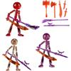 Generico Set di action figure da collezione con 7 armi, personaggi snodabili per stop motion, per adolescenti, adulti, collezionisti, da esporre in vetrina, studio, camera da letto, soggiorno (3pcs-A)