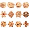 Surplex Set di 12 pezzi di giochi in legno 3D di alta qualità, puzzle IQ e giochi di logica per adulti e bambini, gioco di pazienza, Brainteaser, gioco di abilità, giocattolo educativo in legno
