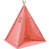 Deinungen Piccola tenda da 120 x 120 x 140 cm, spaziosa tenda triangolare per interni, telaio in legno e tappetino, casetta da gioco pieghevole o angolo di lettura (rosa)