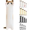 LEcylankEr Peluche a forma di gatto, 70 cm, morbido, per bambini, fidanzata, giocattolo, regalo per compleanno, Natale, San Valentino (bianco, 70 cm)