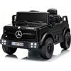 TCARAIWEN Macchina Elettrica per Bambini Mercedes-Benz Unimog Licenza, 12V Auto Elettrica Bambini 3-6 Anni, Veicolo con Telecomando, Cintura a 3 Punti, Bluetooth, 5 km/h (Nero)