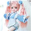 GYHCB 1/6 BJD Doll, 28cm/11in SD Doll Set, Include Parrucca, Accessorio per Capelli, Vestito, Pantaloncini, Scarpe, Perfetta per Scrivanie, Regali di Compleanno o Feste