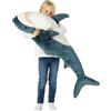AURWEL Peluche a forma di squalo XXL, 100 cm, morbido giocattolo e peluche per la cameretta dei bambini, facile da pulire, famiglia, amici e amanti degli animali