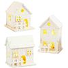 Bseical Casette Villaggio Natalizio in Legno Luminoso, LED Casette Natalizie Batteria Caricata, Base per Villaggio Natalizio, Decorazioni Natale Regali Natale, Bianco