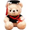FGen Orsacchiotto per la Laurea, Orsacchiotto Peluche, Orsetto di Peluche, Regali Laurea, Orso di Peluche con Diploma e Cappello di Dottore, per Scuola Laurea Decoro (Orso bianco con nappa rossa)