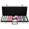 YUENFONG Set da poker con 500 chip da poker laser di alta qualità, inclusi 2 ponti da poker, 5 dadi, 1 pulsante dealer e 2 chiavi, per feste, viaggi, gioco
