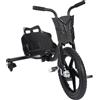 JDBDU Drift Trike - Monopattino a 3 ruote regolabile in altezza con luce posteriore a LED, per bambini dai 6 anni in su, fino a 80 kg, colore: Nero