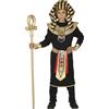 FIESTAS GUIRCA Costume da re egiziano faraone, nero, dorato, età 10-12 anni, con copricapo, camicia con collana e cintura, pantaloni, per carnevale, Halloween