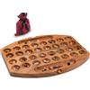 LOGOPLAY Bao, Hus, Kalaha, Ovale Lungo 35 Cm, Gioco dei Fagioli e delle Conchiglie, Pietre Preziose e Legno di Samena