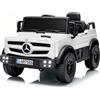 TCARAIWEN Macchina Elettrica per Bambini Mercedes-Benz Unimog Licenza, 12V Auto Elettrica Bambini 3-6 Anni, Veicolo con Telecomando, Cintura a 3 Punti, Bluetooth, 5 km/h (Bianco)