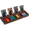 BENECREAT Vassoio Porta Gettoni In Legno 22x7cm, Organizer da Gioco con Porta Carte, Contenitore da Tavolo a 4 Scomparti per Gettoni, Dadi e Pedine