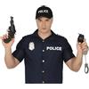 FIESTAS GUIRCA | Set Poliziotto 4 Pezzi (Taglia Unica) - Accessorio per Costume con Pistola Finta, Manette, Distintivo e Granata - Carnevale, Halloween, Feste a Tema - Adulto Bambino - Nero Argento