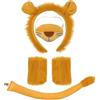 Fartoni Costume Leone con Coroncina e Coda Costumi di Animali con Accessori per Ideale per Carnevale e Feste a Tema Leone