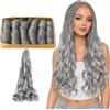 Ser Mulher Extension per Treccine Africane Sintetici con Onde, Morbidi e Inodori - Texture Capelli Soffice, Facile da Pettinare, 1 Pack per Styling Completo,75cm 480g NEW FRENCH CURL (Silver)